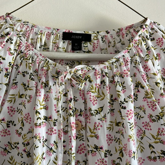 J.Crew Cotton button down blouse tie sleeves reimagined size Med - Picture 3 of 8